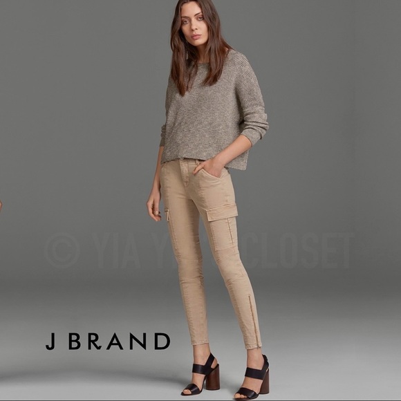 J Brand Women's SZ 24 Houlihan Cargo Midrise Skinny Stretch Ankle Jeans Sandsky - Picture 2 of 15